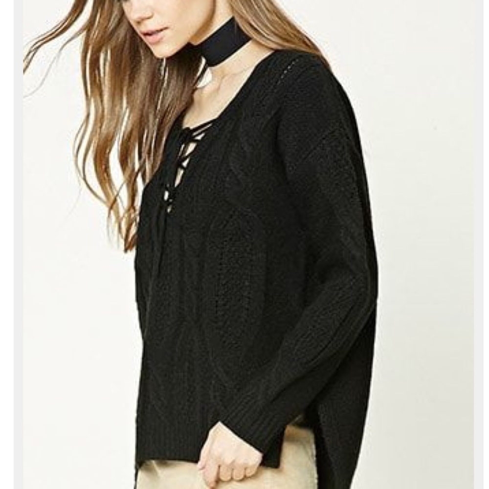 black knit sweater